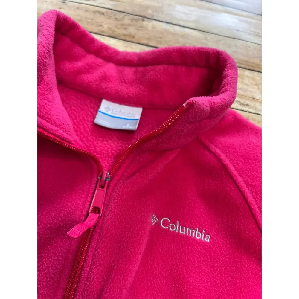 Columbia Girls Hot Pink Fleece Jacket Size Large 14/16